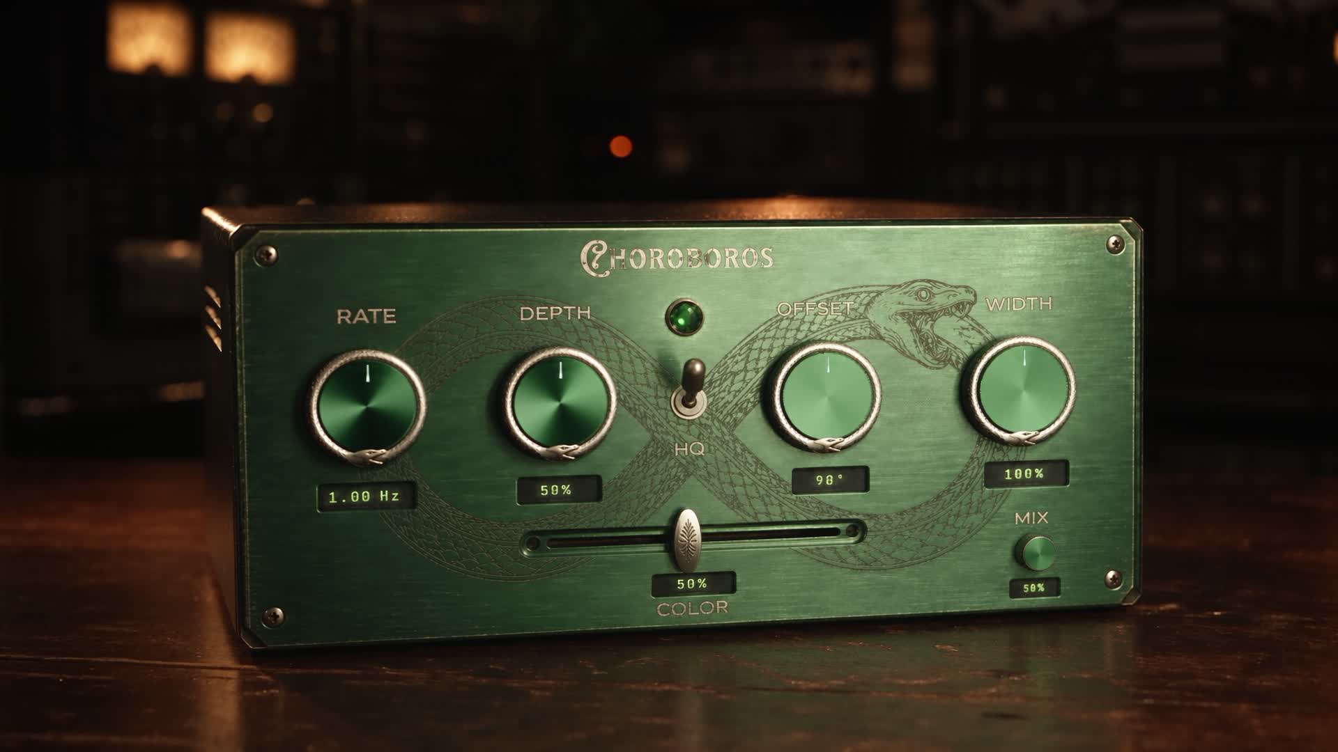Choroboros audio plugin in a recording studio