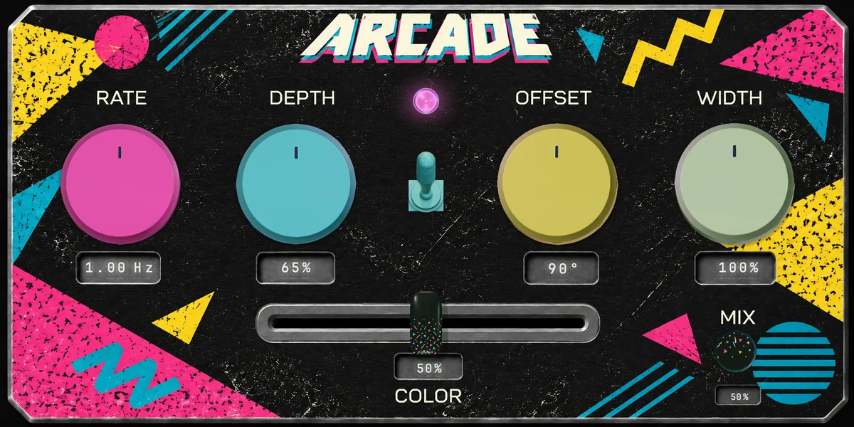 Arcade assembled interface artwork with indicator light on